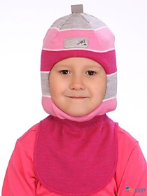 Шапка-шлем 21101-02 розовый, серый