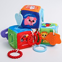 Мягкая развивающая игрушка-кубик с прорезывателем "Веселые герои" виды МИКС   5600285
