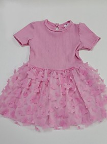 Платье "Малыш" с сеткой к/р бабочки розовый