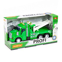 "Профи", автомобиль-эвакуатор инерционный (со светом и звуком) (зелёный) (в коробке)